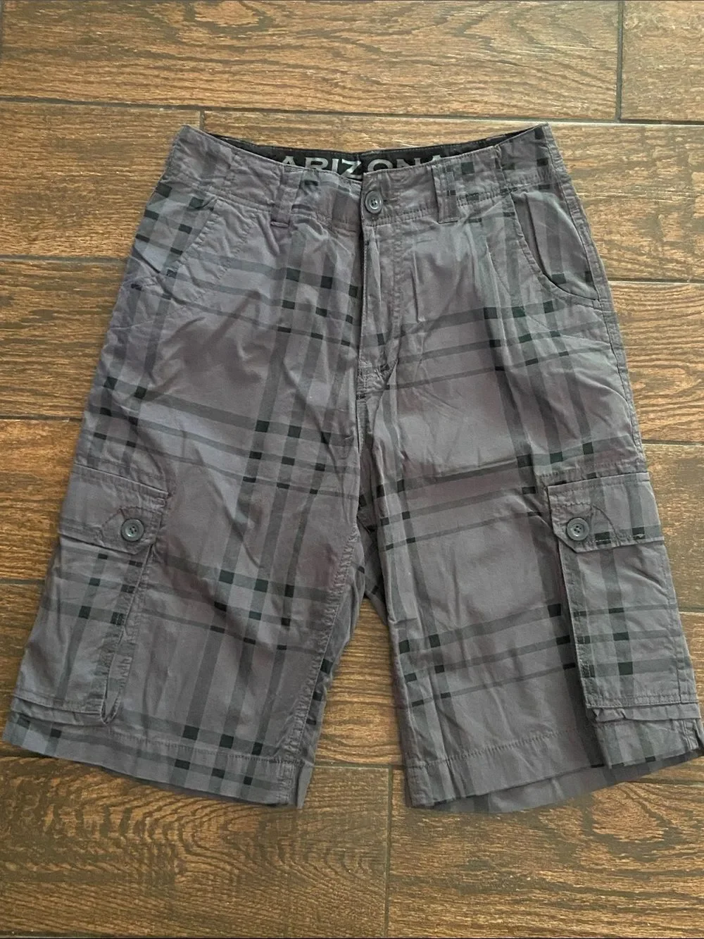 Arizona Jean Company Grey Charcoal Cargo Shorts Relaxed Fit Sz 30 New No Tag